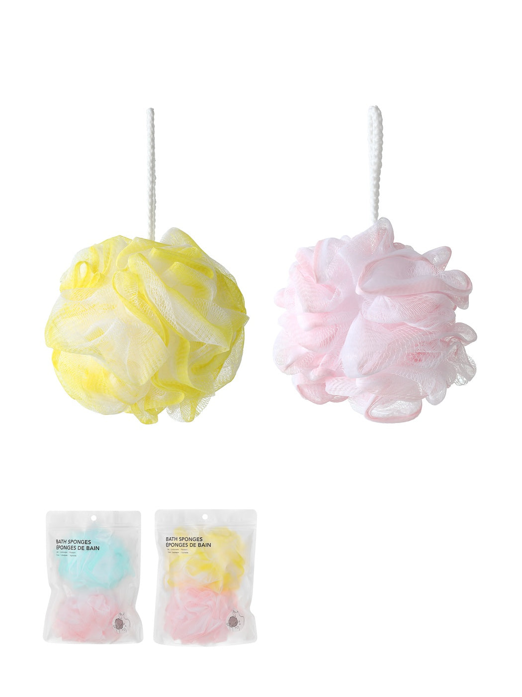 Colorful Bath Sponges (2 pcs) (Random Design)