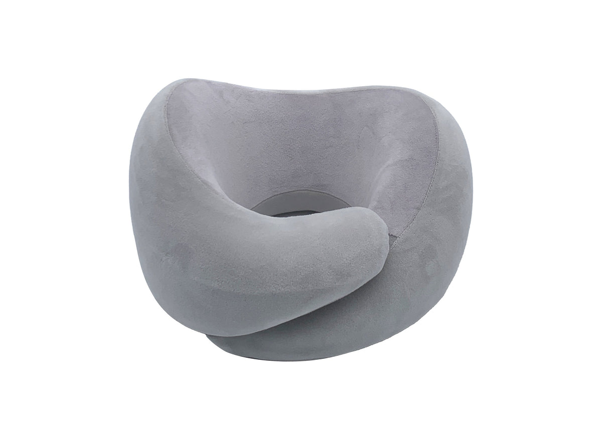 Foldable Number Zero Neck Pillow with Hook(Gray)