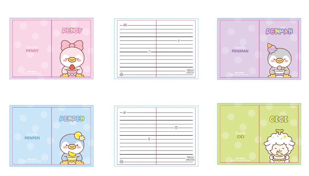 Mini Family Series 4-Piece Small Stitch-bound Book Set (24 Sheets)