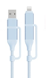 Macaron Series 4-in-1 Fast Charging Data Cable(Blue)