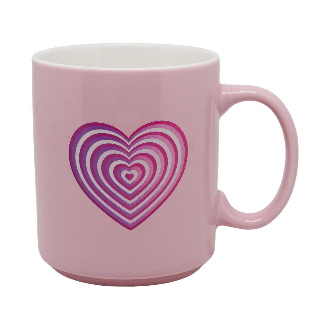 Y2K Heart Series Ceramic Mug 390mL(Pink)