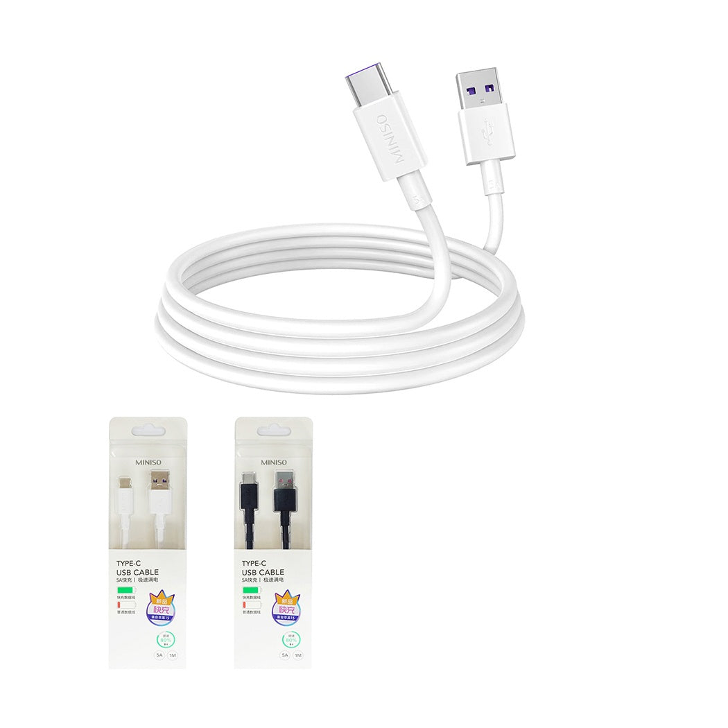 5A Quick Charge USB-C Data Cable 1m (White)