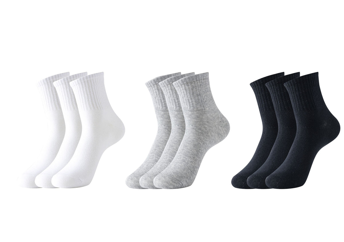 Men's Solid Color Sport Crew Socks (3 Pairs) (Random Design)
