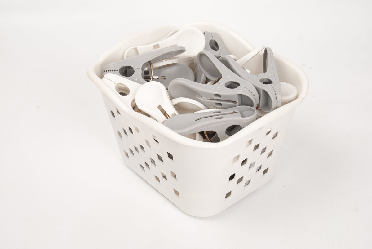 Clothespins (30 pcs) with Storage Basket
