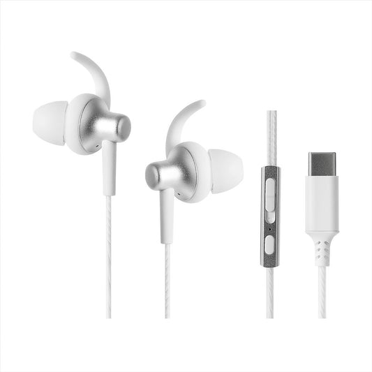 Type-C Metal In-Ear Earphones with Wings Model: 8447T# (White)