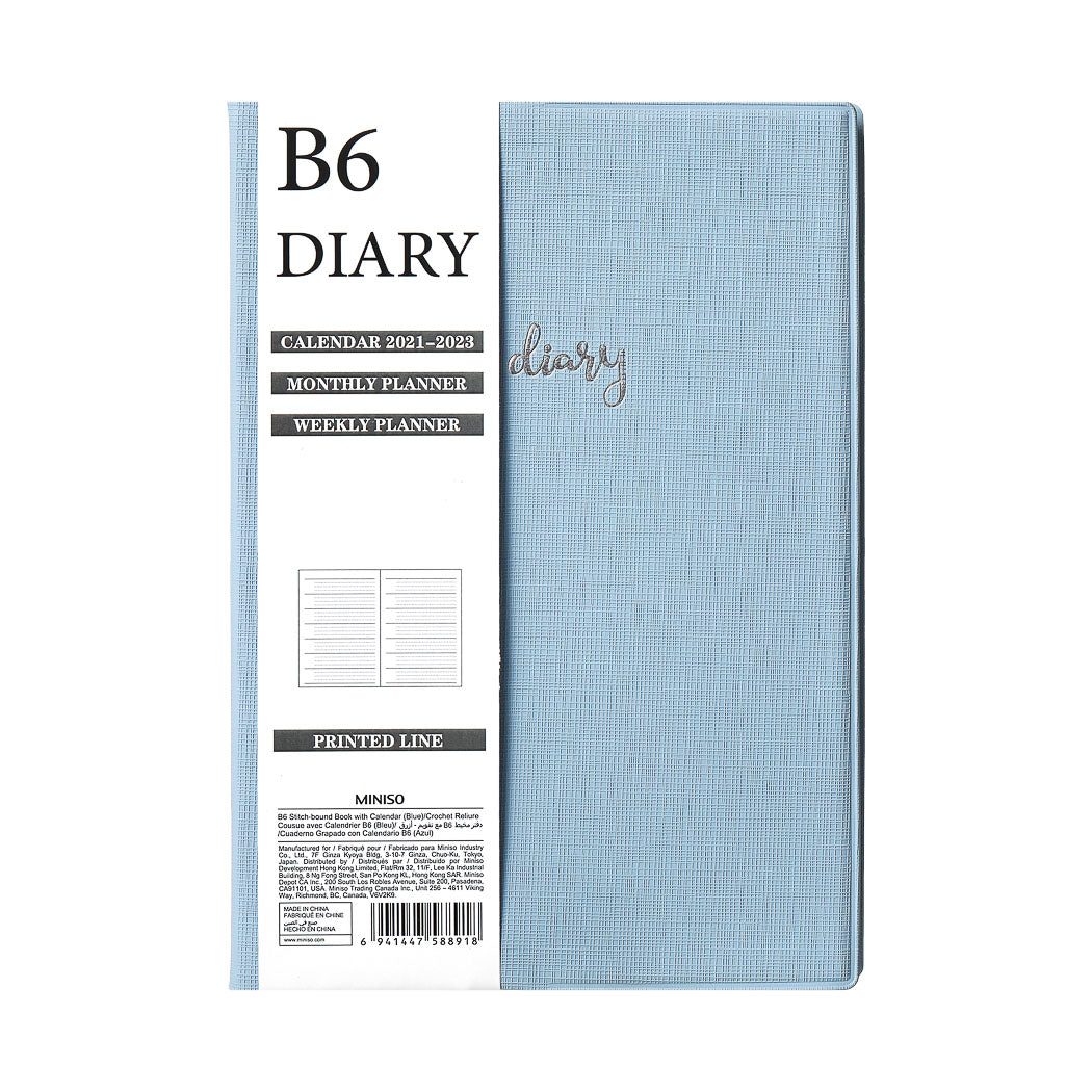 B6 Stitch-bound Book with Calendar(Blue)