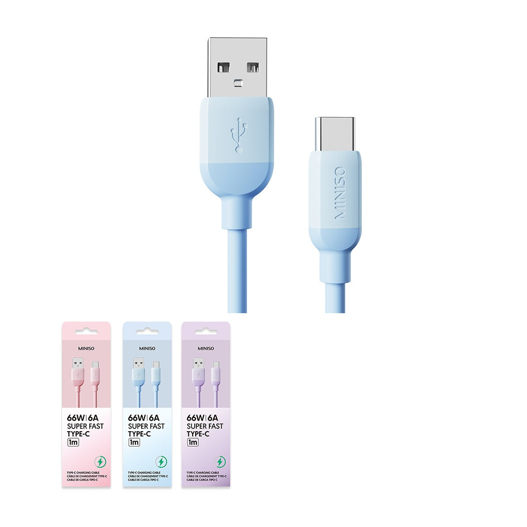 Silicone 6A Type-C Fasting Charging Cable (Random Design)