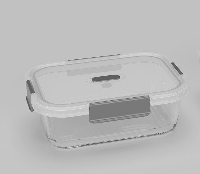Rectangular Glass Food Storage Container (640mL)(Gray)