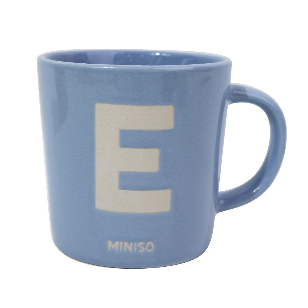Minimalist Alphabet Ceramic Mug 340mL (Blue)