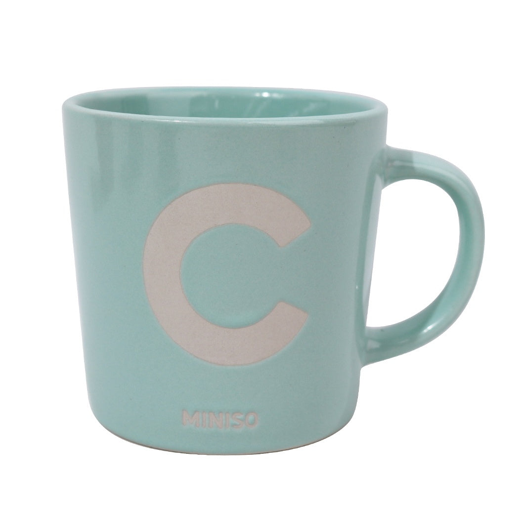 Minimalist Alphabet Ceramic Mug 340mL (Light Green)