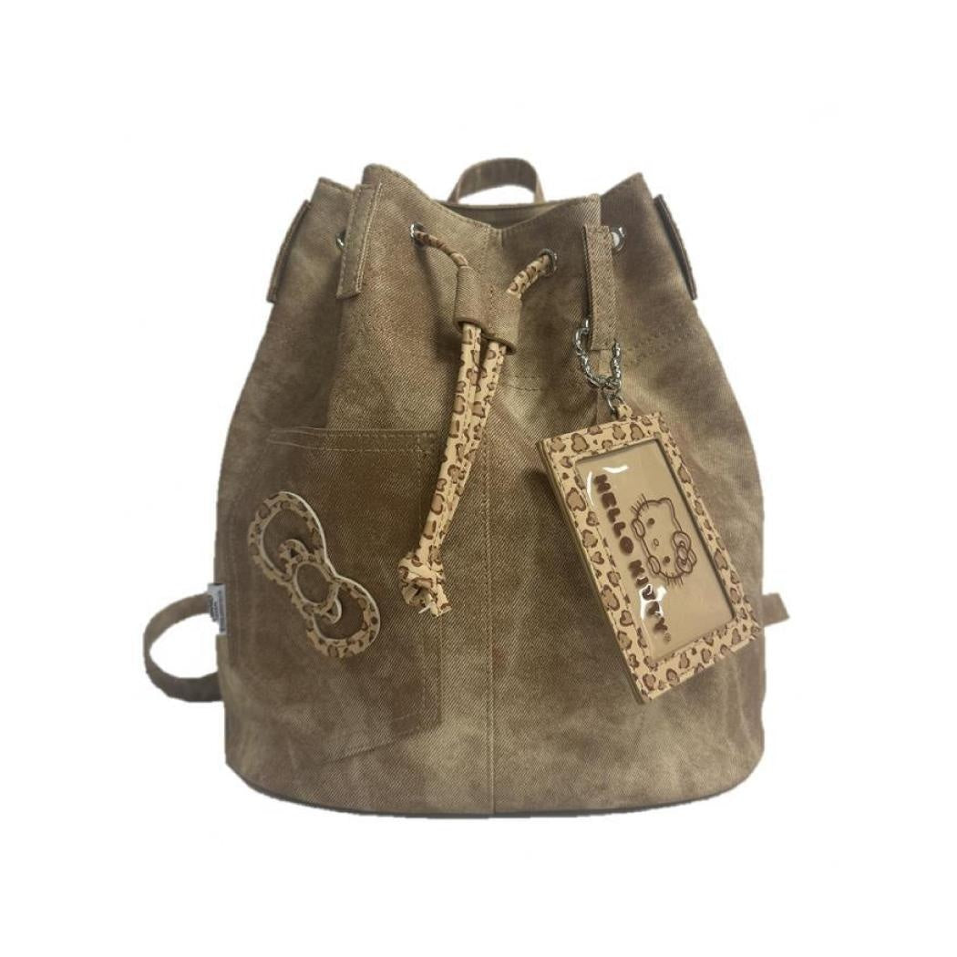 Hello Kitty Leopard Print Drawstring Backpack