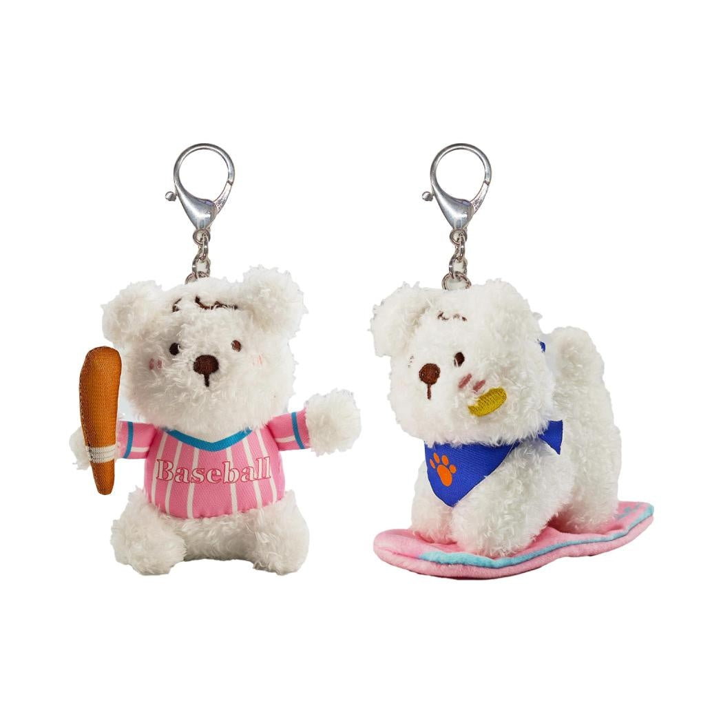 NICE TO MINI Series 4.5in. Sports Westie Puppy Plush Pendant(2 Assorted Designs: Baseball, Skateboard)