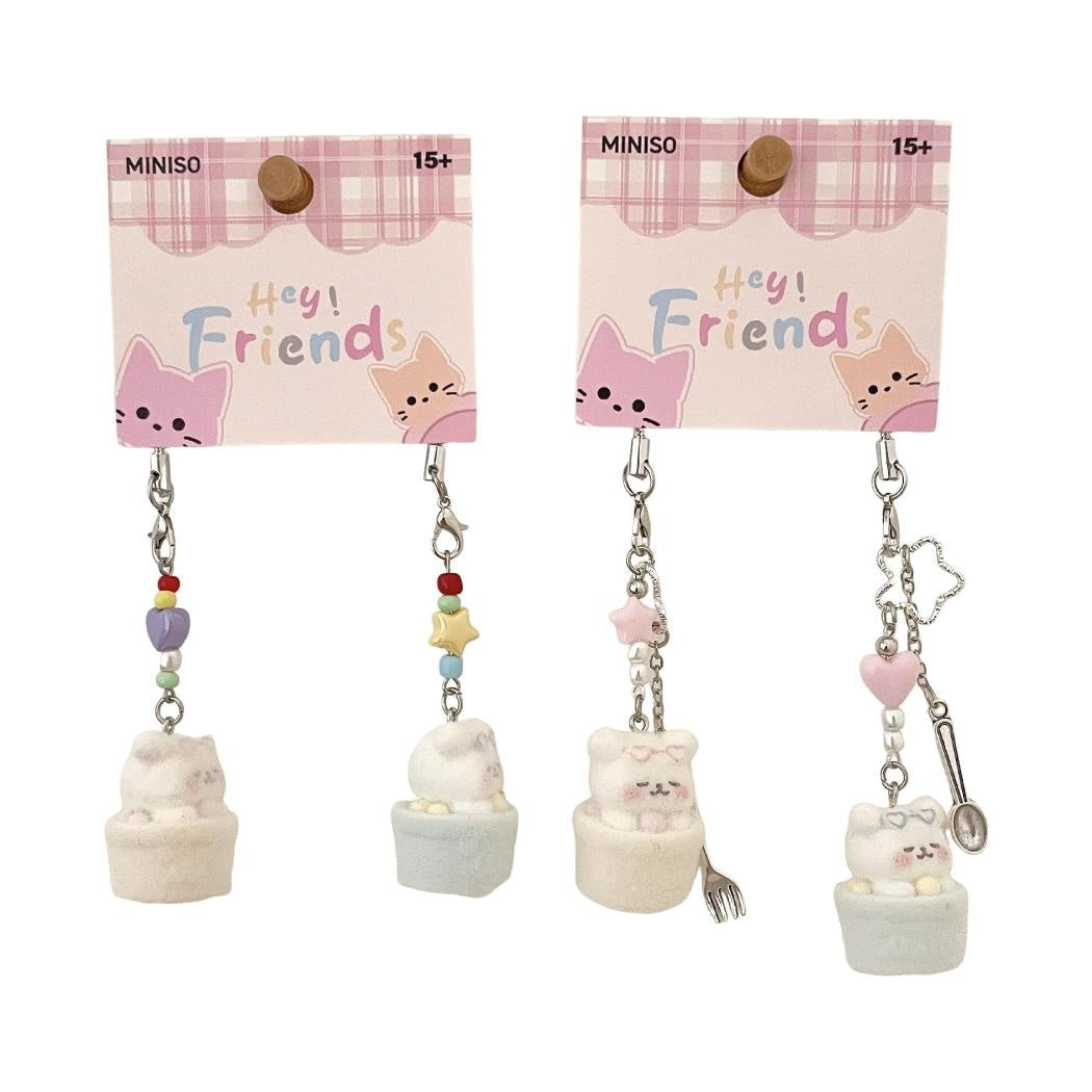 Cute Animal Series Puppy Flocked 3D Pendants (2 pcs) (Random Design)