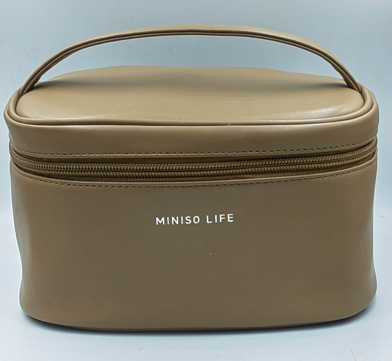 Solid Color Series Box-Shaped Cosmetic Bag(Brown)