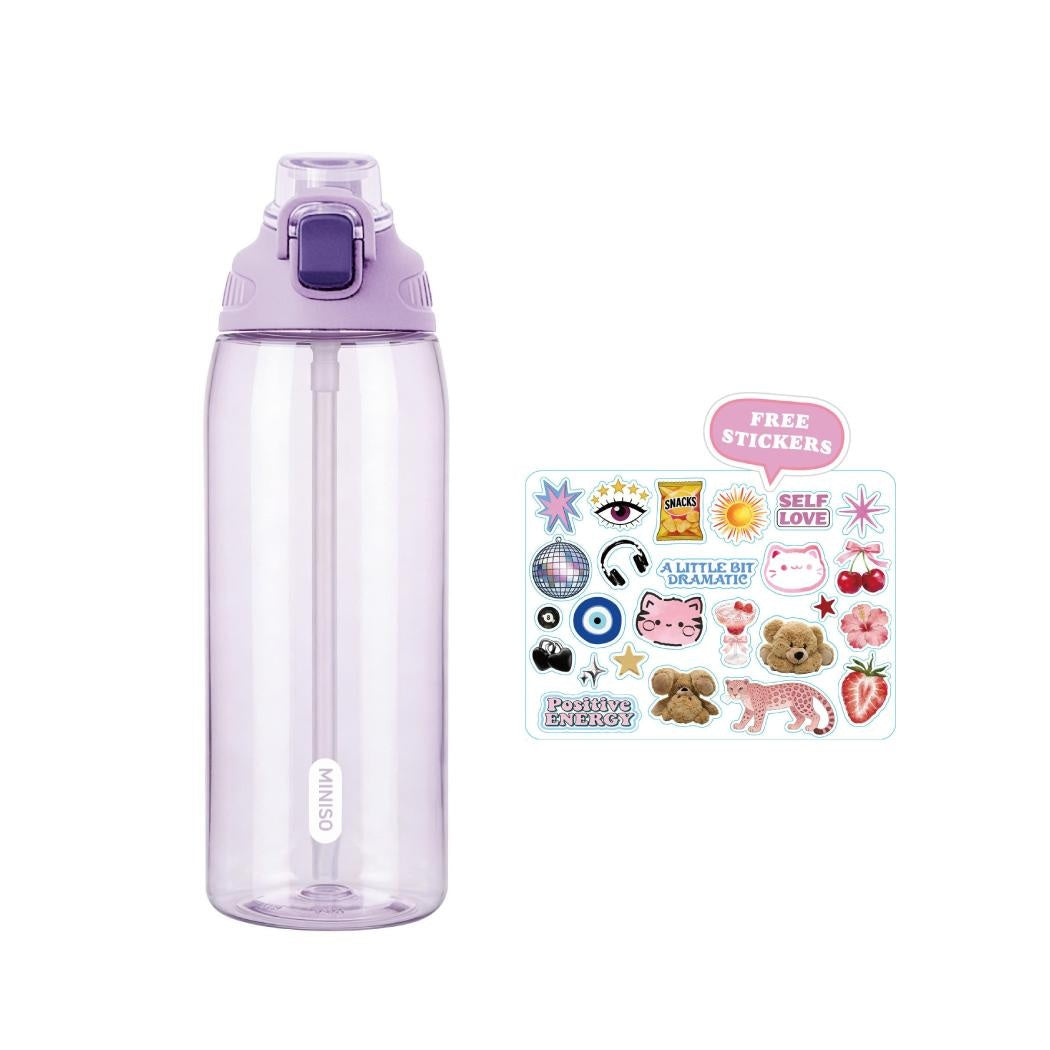 Flip-Top Straw Bottle 1030mL - Purple