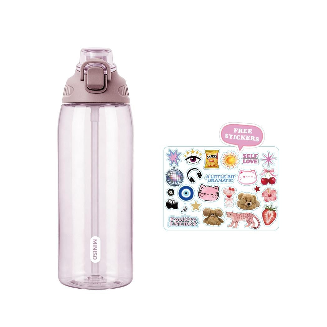Flip-Top Straw Bottle 1030mL - Pink