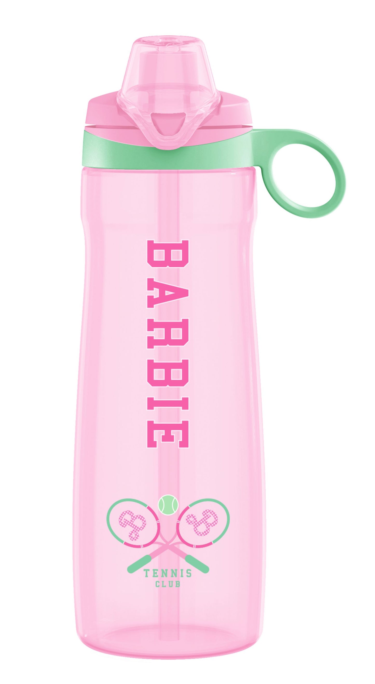 Barbie Collection Plastic Bottle with Handle & Straw 1000mL (Pink)