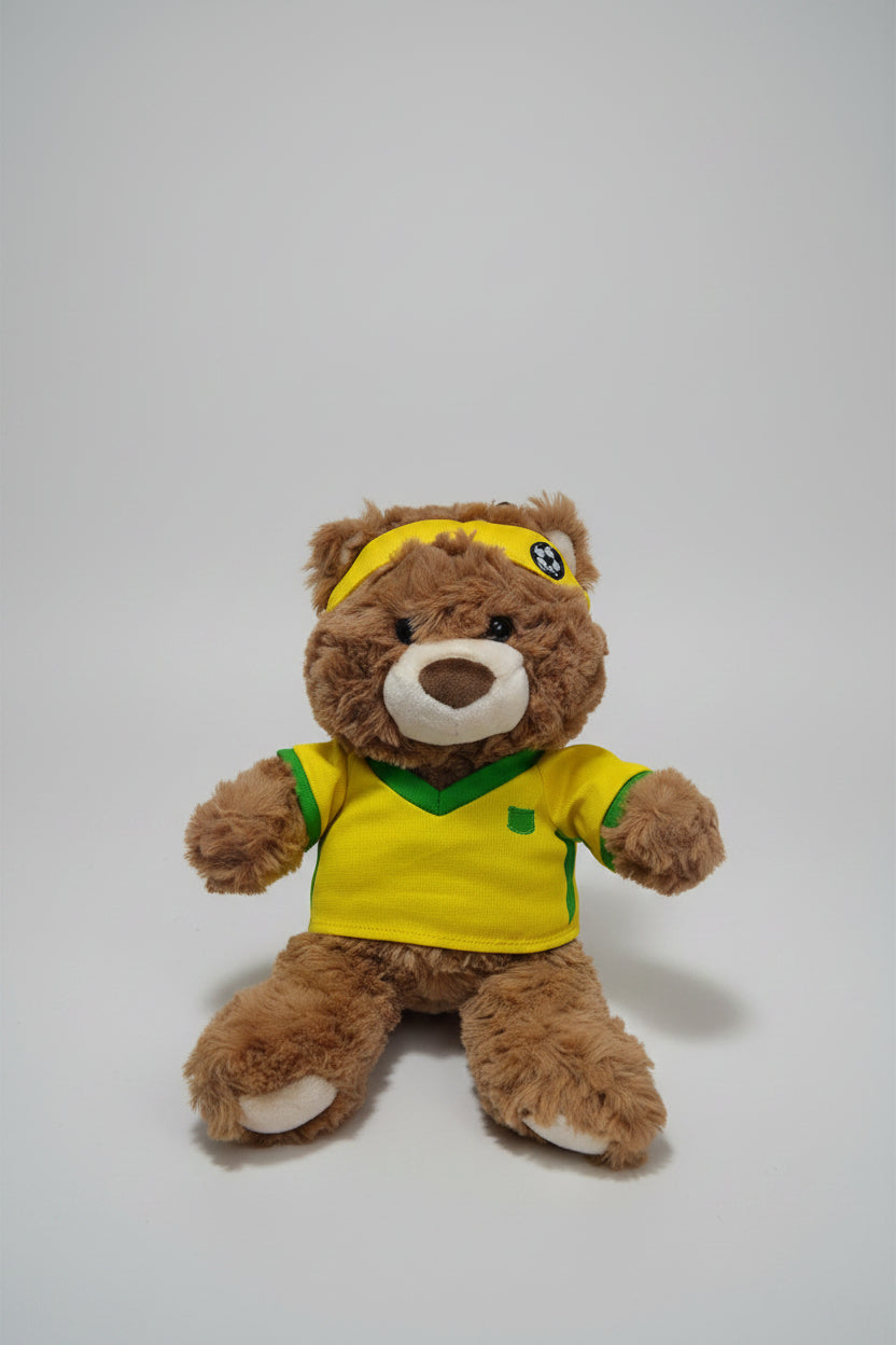 Gift Bear Sports Collection 10in. Sitting-posture Plush Toy (Yellow & Green)
