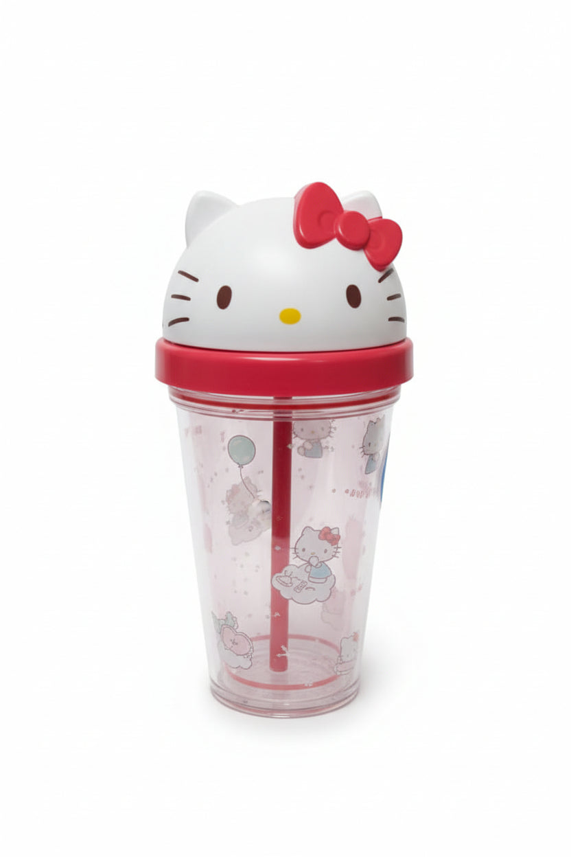 Hello Kitty Cartoon Plastic Bottle with Lid 320mL