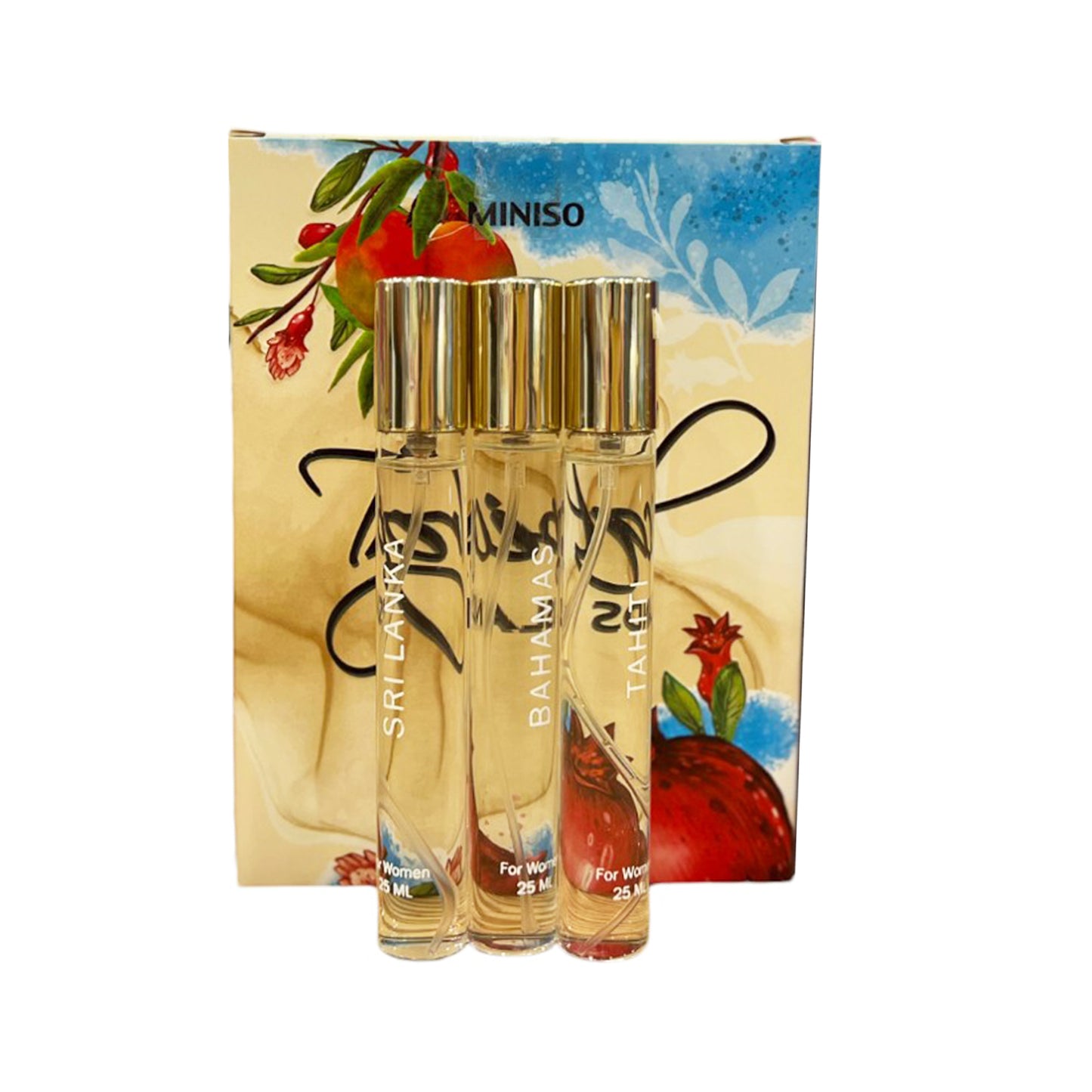 Eau de perfume set of 3 miniso trobecal island 25 m