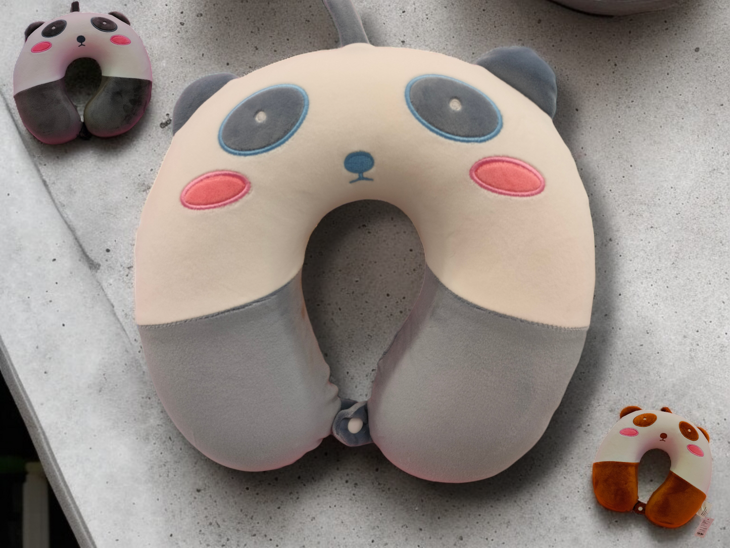 U Pillow panda,Baby blue,Brown,Gray