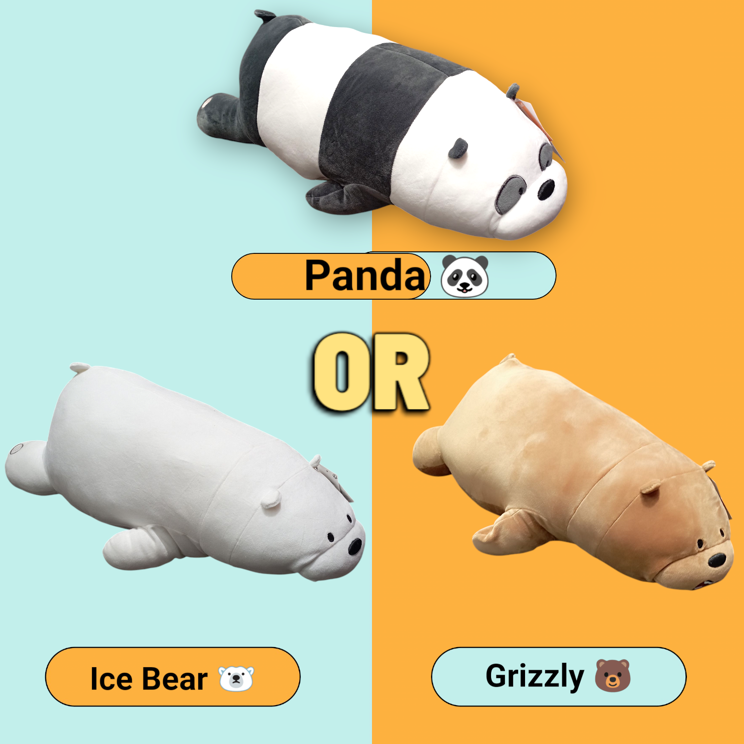 Miniso Doll Price We Bare Bears- Lying Plush Toy ?❄️?? – Miniso