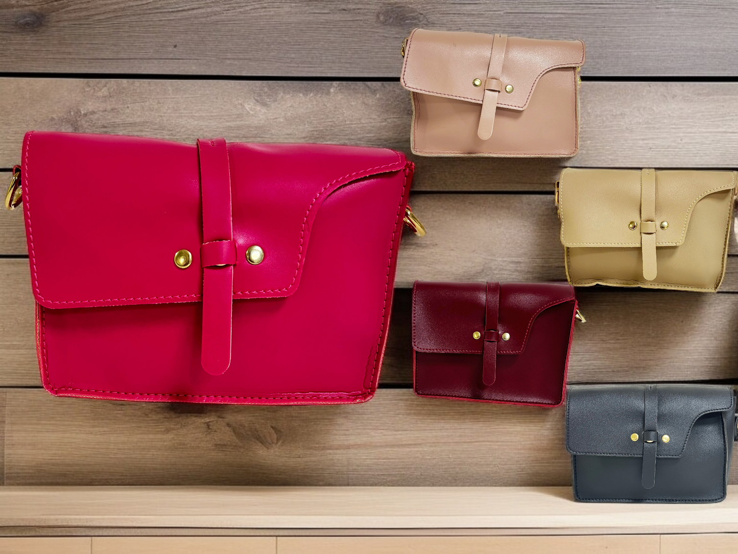 belt cross bag m-Fushia, Pink, Biage,Red, Black