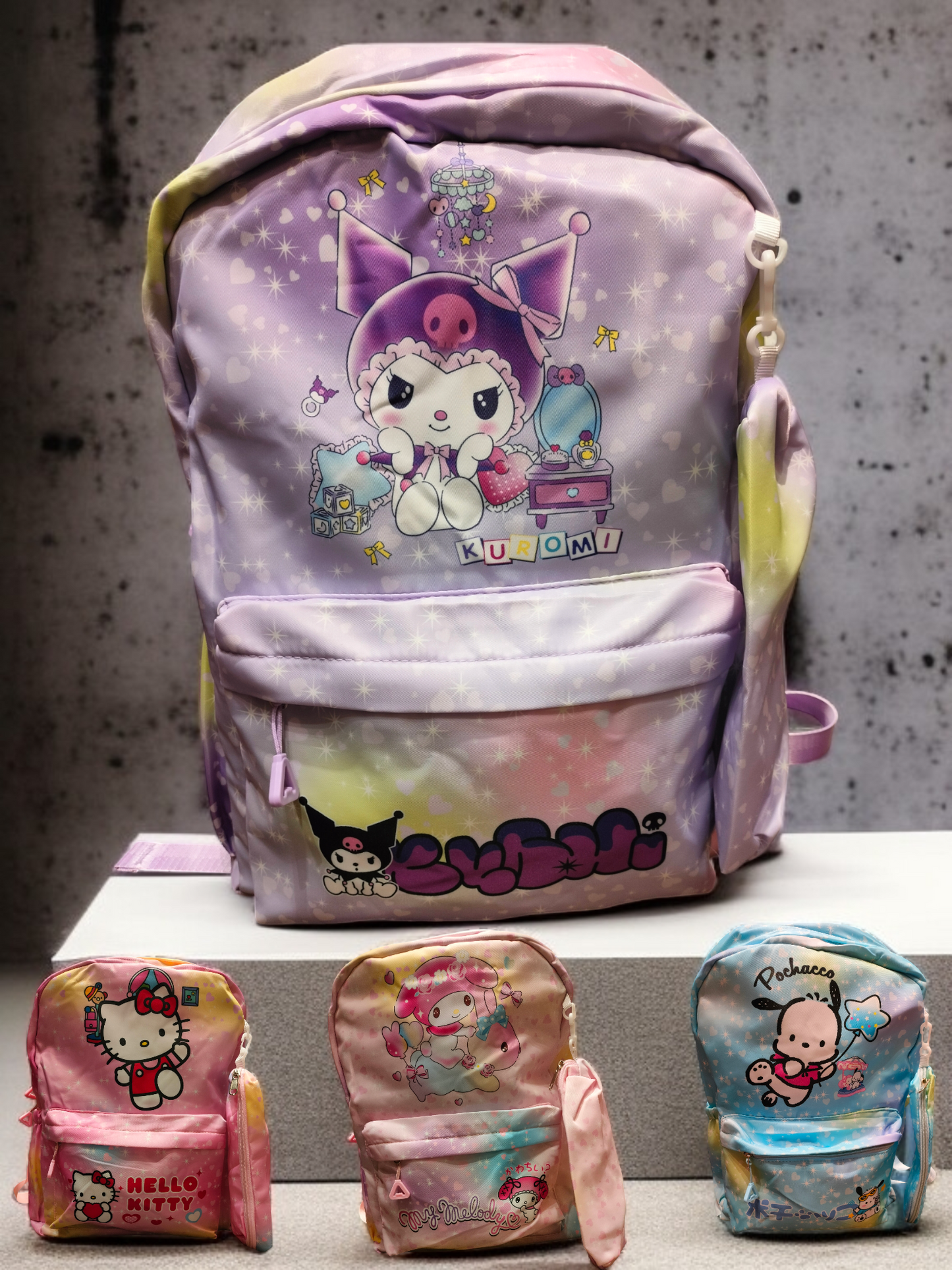 Backpack, kitty, kuromi, MyMelody, pochacco 🎒