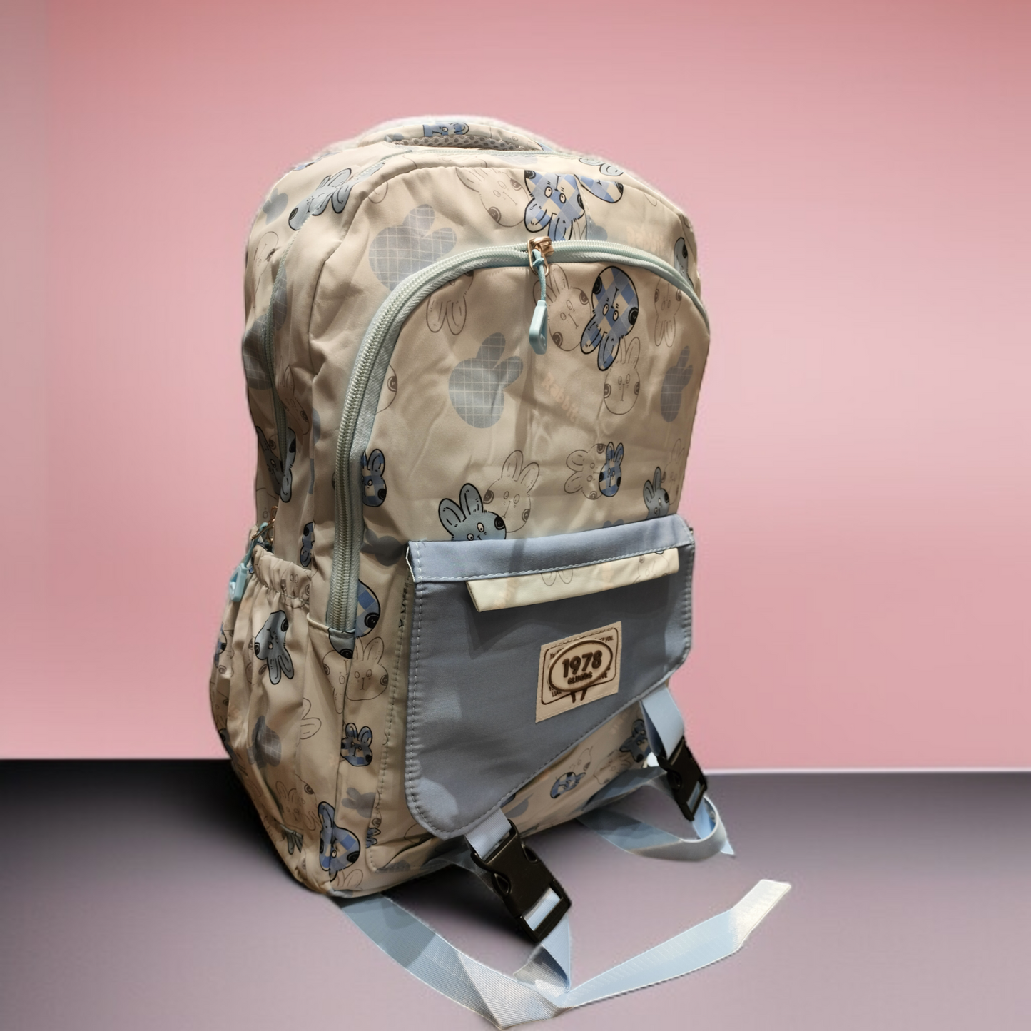 Backpack 1978Clouds ,pink,Blue, purple,Biage,Black