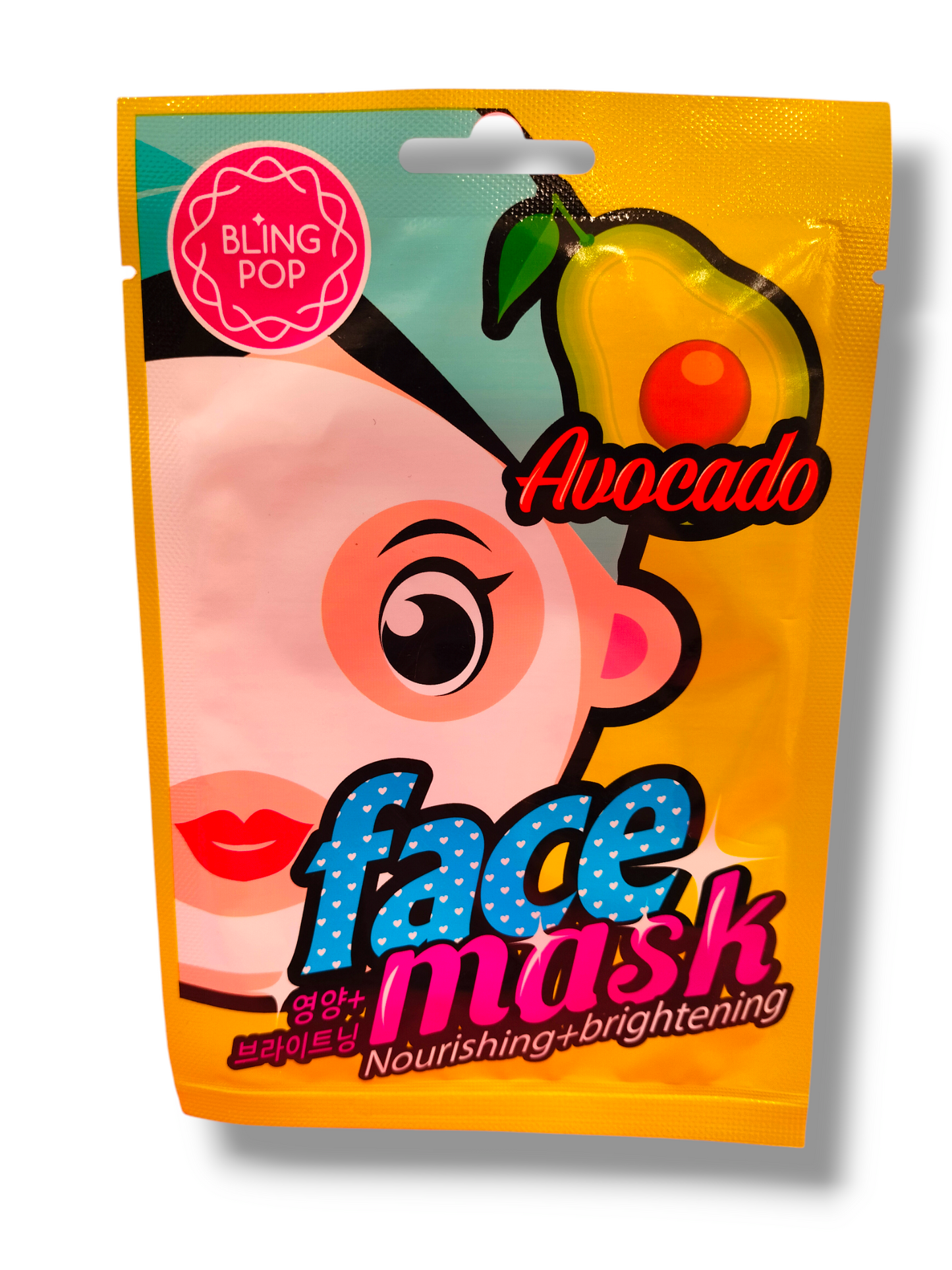 Bling PoP lemon,Avocado ,Cucumber ,Aloe ,Pumpkin ,Peach face mask