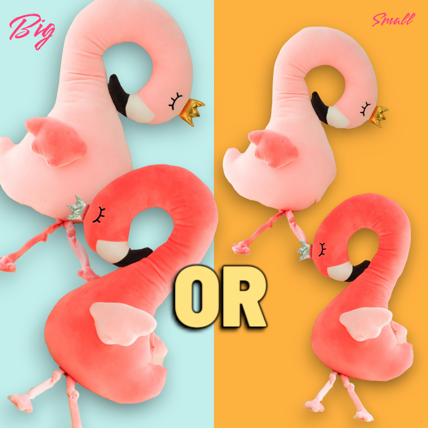 Flamingo plush toy -Small 🦩 50cm,Big 🦩 80cm