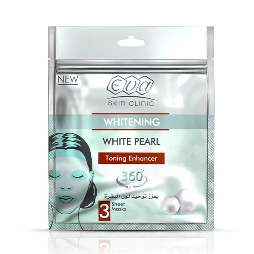 eva skin clinic white pearl sheet mask 3 sheet mask