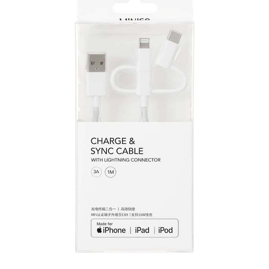 3 in 1 USB Cable for Apple(White)