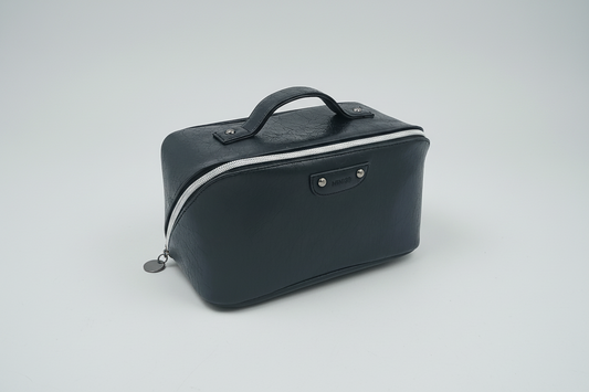 Retro Series Prism Large Capacity Cosmatic Bag with Handle(Black)