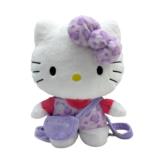 Hello Kitty Leopard Print Plush Backpack(Purple)