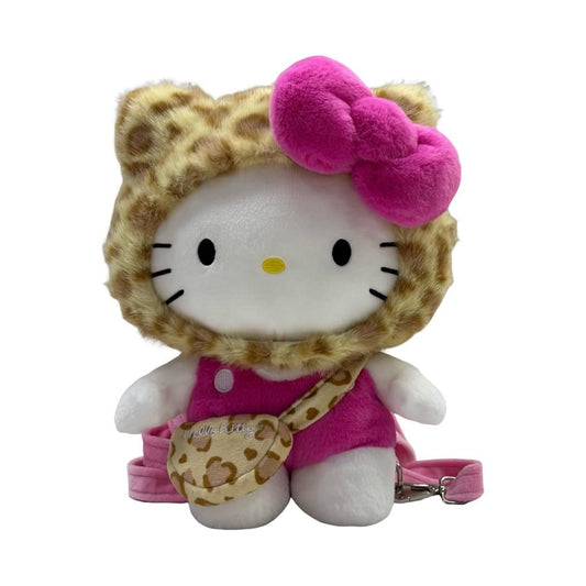 Hello Kitty Leopard Print Plush Backpack(Brown)