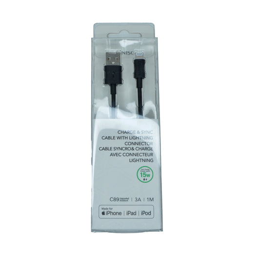 1m Fast Charge Charge  Sync Cable with Lightning Connector (Black)