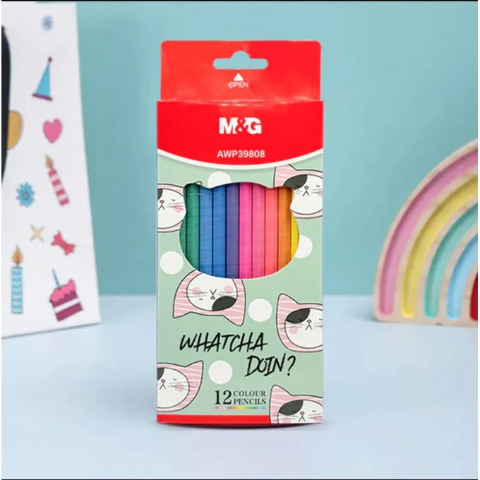 M&G Chenguang Pack of 12 Hexagonal crayons SMC Pastel colored pencil