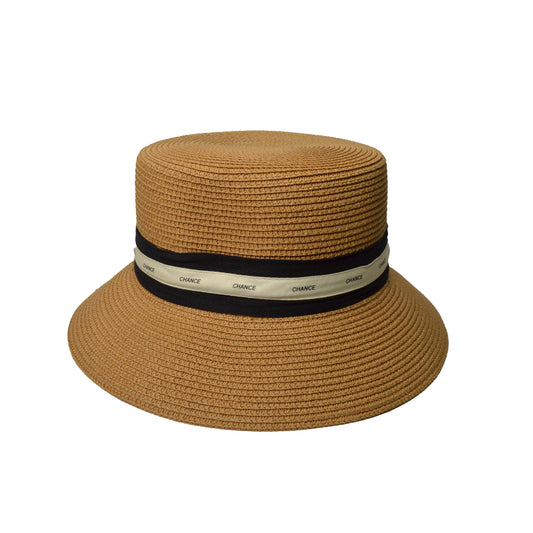 Fashion Letters Ribbon Straw Hat(Light Brown)