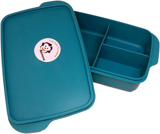 Banana Lunch box with splitter 2 levels Turquoise 1.5 Litre