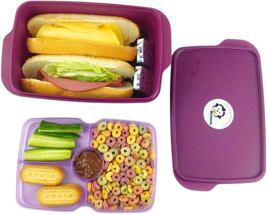 Banana Lunch box divided Light purple 1 Litre