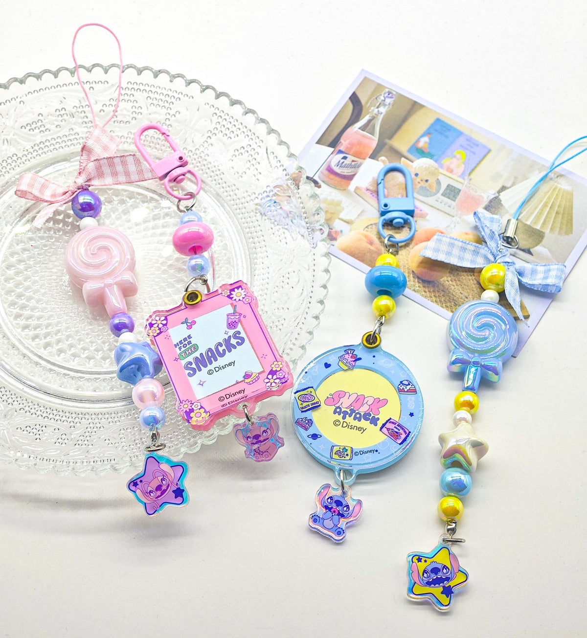 Disney Stitch Dinner Party Collection Photo Frame Keychains (2 pcs) (Random Design)