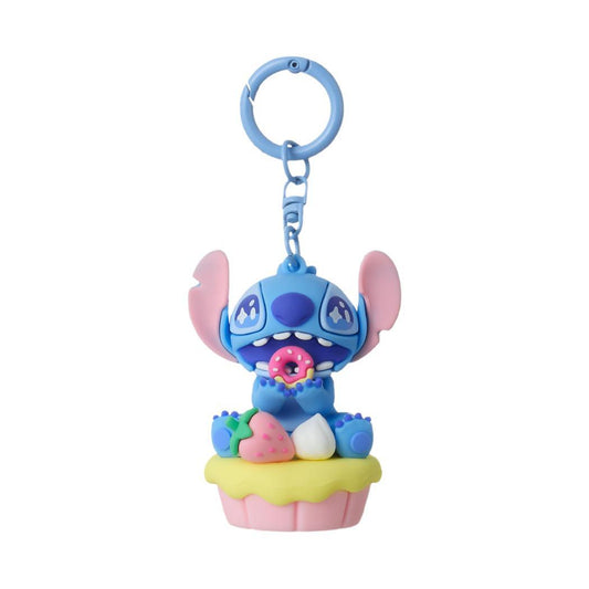 Disney Stitch Dinner Party Collection Strawberry Cupcake Keychain(Stitch)