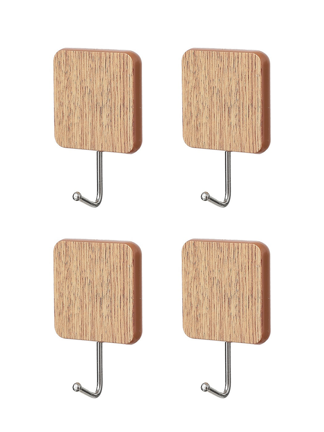 Square Imitation Wood-pattern Hook 4pcs (L)