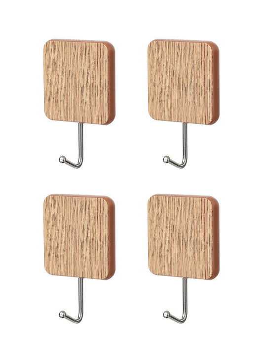 Square Imitation Wood-pattern Hook 4pcs (L)