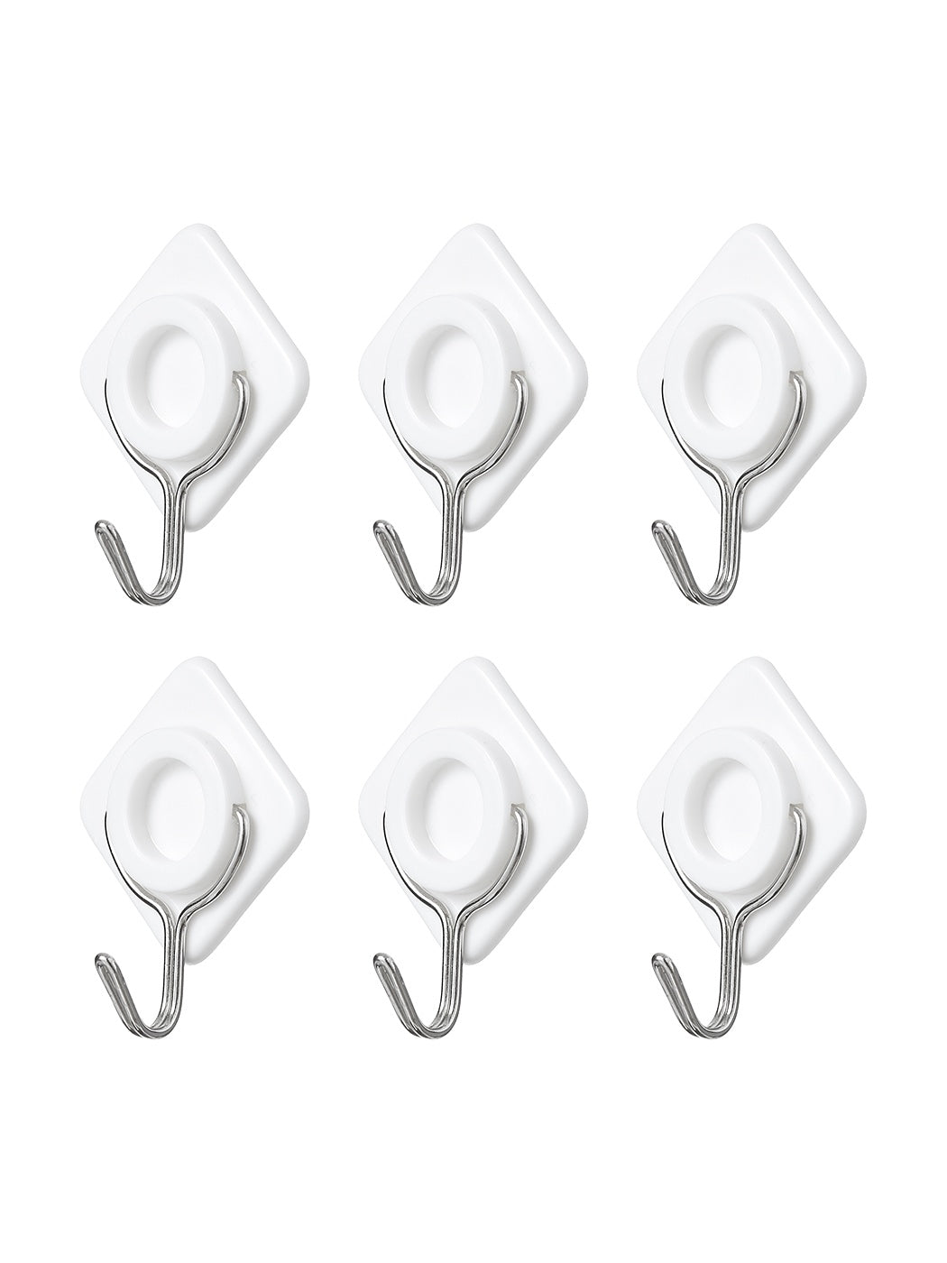 Rhombus Hook with Strong Adhesiveness 6pcs (White)