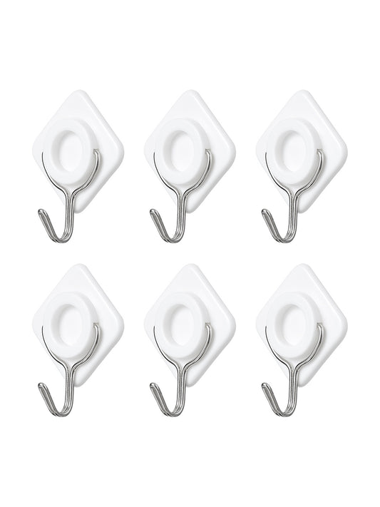 Rhombus Hook with Strong Adhesiveness 6pcs (White)