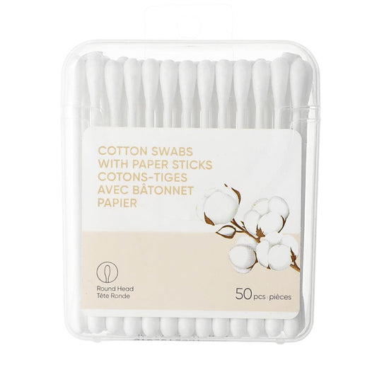 Paper-Stick Cotton Swabs, 50 Pack