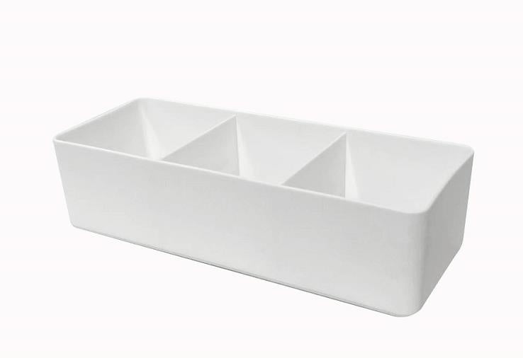 Minimalist Solid Color 3-Compartment Storage Box(White)