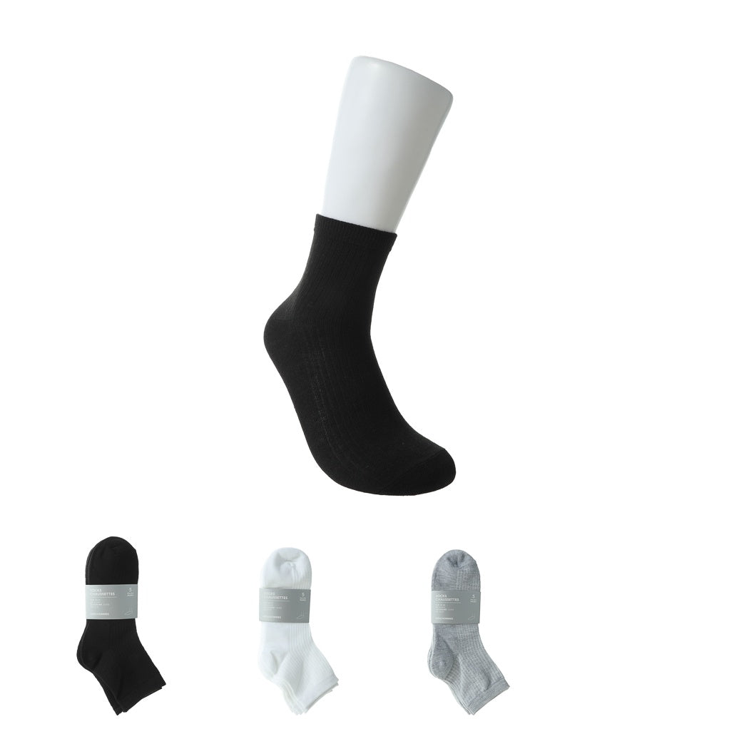 Men's Preppy Style Stripe Crew Socks (5 Pairs) (Random Design)